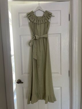 Reformation Sage Linen Maxi Dress EUC XS